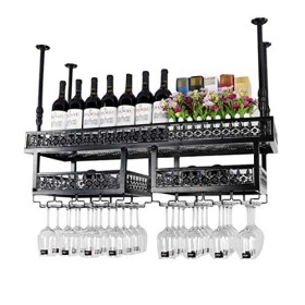 NufiyA Supports à vin de casier à vin de Bar Flottant, Support de Verre à vin Suspendu, casier à Bouteilles de vin, casier à 