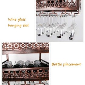 NufiyA Supports à vin de casier à vin de Bar Flottant, Support de Verre à vin Suspendu, casier à Bouteilles de vin, casier à 