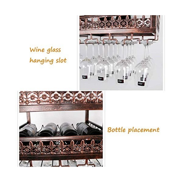 NufiyA Supports à vin de casier à vin de Bar Flottant, Support de Verre à vin Suspendu, casier à Bouteilles de vin, casier à 