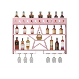 Casier À Vin Mural Suspendu Porte-Verre À Vin Casiers À Vin De Décoration Muraux Casiers À Bouteille Avec Porte-Verre À Pied 