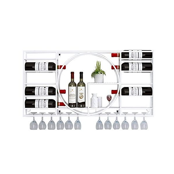 Étagère à vin murale industrielle en fer forgé pour décoration de maison, restaurant, armoire à vin