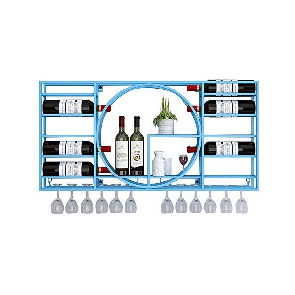 Étagère à vin murale industrielle en fer forgé pour décoration de maison, restaurant, armoire à vin