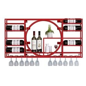 Étagère à vin murale industrielle en fer forgé pour décoration de maison, restaurant, armoire à vin