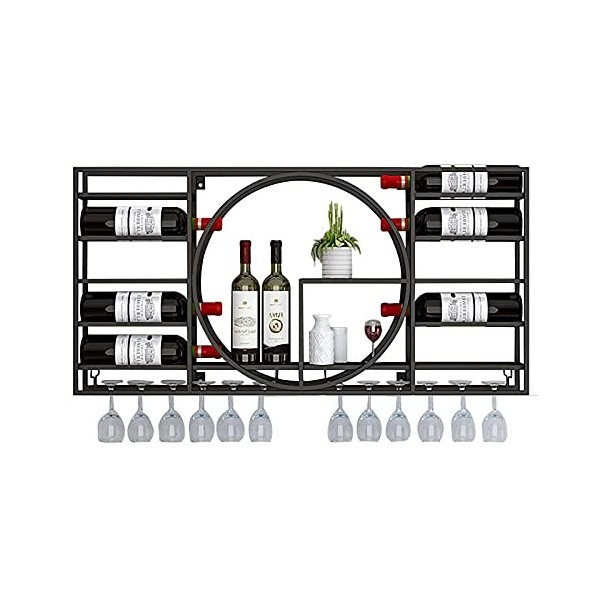 Étagère à vin murale industrielle en fer forgé pour décoration de maison, restaurant, armoire à vin