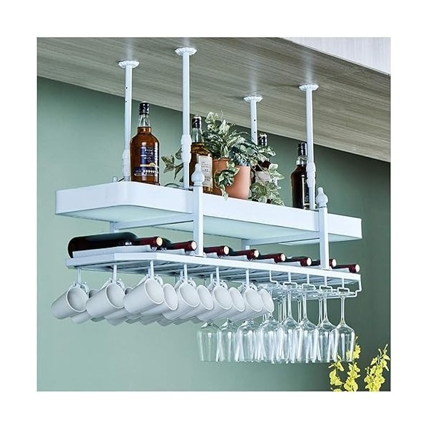 Casier à Vin Mural Étagère à Vin Murale Casier à vin maison/Bar industriel mural avec support en verre, étagères à vin en mét