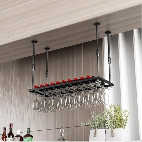 Casier à vin mural Casier à bouteilles de vin au plafond, casier à vin mural réglable en hauteur, support de rangement en ver