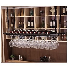 ATHUAH Casier à vin Suspendu, casier à vin en Fer monté au Plafond, étagères flottantes pour unité de Bar, casiers à vin mura
