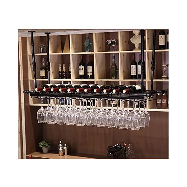 ATHUAH Casier à vin Suspendu, casier à vin en Fer monté au Plafond, étagères flottantes pour unité de Bar, casiers à vin mura