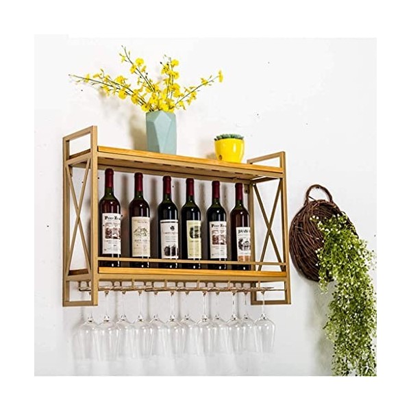 Casier à vin autoportant Armoires Porte-vin mural Casier à vin suspendu mural en métal massif stratifié en bois suspendu port