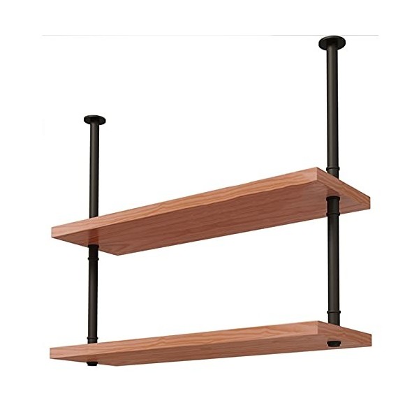 Casier à vin autoportant Armoires Support à vin mural Casier à vin Étagère de plafond Loft Rétro Bois massif en fer forgé Res