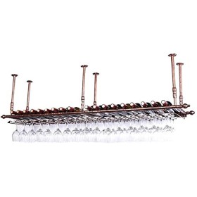 RatHozier Porte-Bouteille de vin Casier à vin Suspendu avec Support en Verre et étagère, casier à vin, casier à vin au Plafon