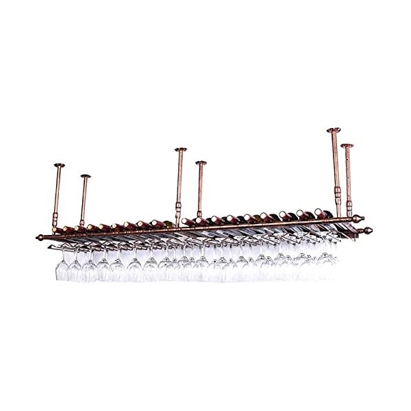 RatHozier Porte-Bouteille de vin Casier à vin Suspendu avec Support en Verre et étagère, casier à vin, casier à vin au Plafon