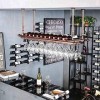 RatHozier Porte-Bouteille de vin Casier à vin Suspendu avec Support en Verre et étagère, casier à vin, casier à vin au Plafon