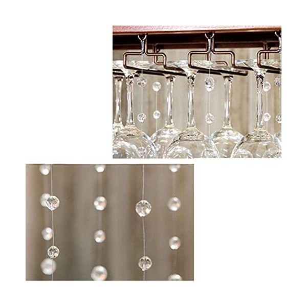 Huifa Porte-gobelet à Suspendre en Cristal, Porte-Verre à vin en Bois Massif à lenvers Porte-Vin à la Maison Porte-Vin Porte