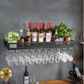 NufiyA Casier à vin en métal Casier à vin/Porte-Verre à lenvers Suspendu Porte-gobelet créatif Continental Tenture Murale Ca