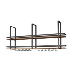 Casier à verres à vin suspendu, porte-verre à vin, porte-bouteille de vin, casier à verres à vin au plafond, casier à vin noi