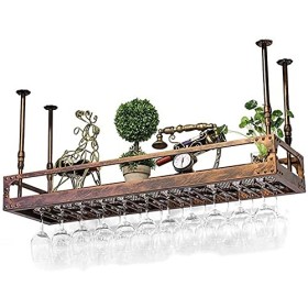 Casier à vin Suspendu avec Support en Verre et étagère, casier à Verres à vin créatif, casier à gobelets, casier à Verre Susp