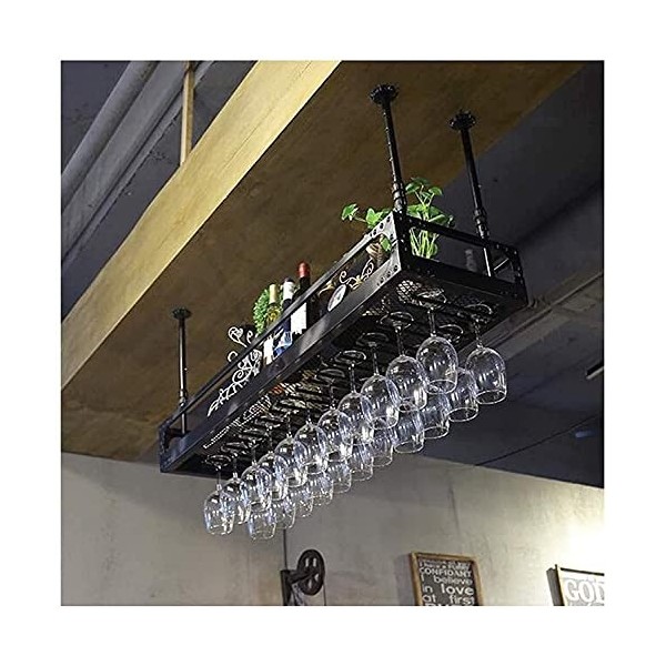 Casier à vin Suspendu avec Support en Verre et étagère, casier à Verres à vin créatif, casier à gobelets, casier à Verre Susp