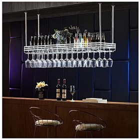 Casier à vin suspendu avec support en verre et étagère, support à verres à vin, décoration de la maison à lenvers, étagère d