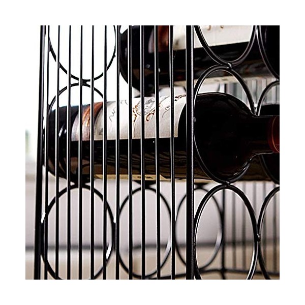 Casier à vin Dessus de Table en Fer Forgé Noir/Blanc Peut Placer 12 Bouteilles de Vin Rouge Exquis Belle Facile Décontracté S
