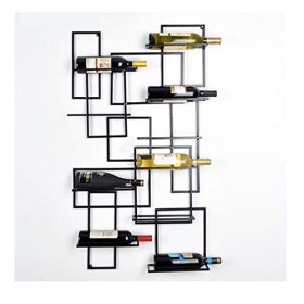 Casier à vin Support Mural créatif Moderne en Fer casier à vin Rouge Suspendu 10 Bouteilles Porte-vin Salon Armoire à vin pré