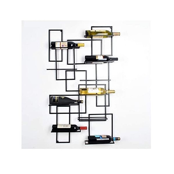 Casier à vin Support Mural créatif Moderne en Fer casier à vin Rouge Suspendu 10 Bouteilles Porte-vin Salon Armoire à vin pré