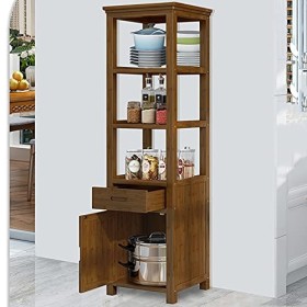 MOOWI Wine Cabinet Armoire à vin en Bois, Support de Bureau, Verre à vin, décoration, étagère de Rangement, vitrine for la Ma