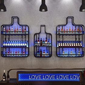 ELLiat Casier à vin Mural pour Bouteilles de vin, étagères flottantes, étagères de Bar, casier à vin Suspendu, gobelet en Ver