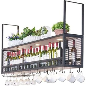 ZERAPH Casiers à vin autoportants Armoires Porte-vin Mural Mur de casier à vin |Casier à vin Suspendu au Plafond en Bois |Por