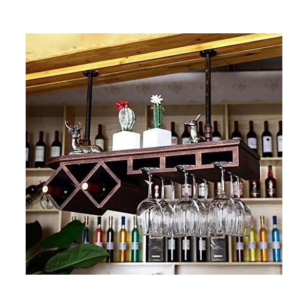 KOHARA Cadre de Verre à vin en Verre Casier à vin européen en Bois Massif/Bar Casier à vin créatif, Porte-Verre à vin, Porte-