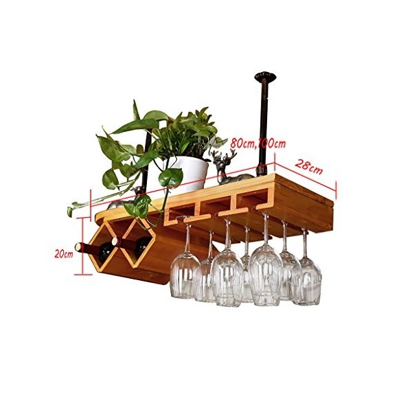 KOHARA Cadre de Verre à vin en Verre Casier à vin européen en Bois Massif/Bar Casier à vin créatif, Porte-Verre à vin, Porte-
