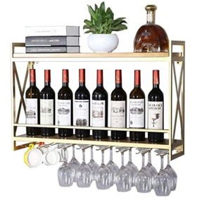 Casier à vin Casier à vin mural Porte-bouteille de vin créatif Support de verre à vin suspendu Support de verres à pied en mé