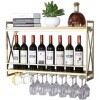 Casier à vin Casier à vin mural Porte-bouteille de vin créatif Support de verre à vin suspendu Support de verres à pied en mé
