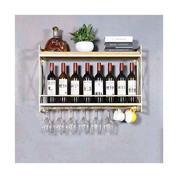 Casier à vin Casier à vin mural Porte-bouteille de vin créatif Support de verre à vin suspendu Support de verres à pied en mé