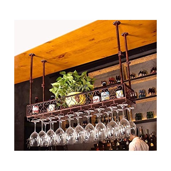 Casier à vin Suspendu en Fer au Plafond, casier à vin Suspendu, casier à Bouteilles de vin, Cadre de Lunettes, casier à vin, 