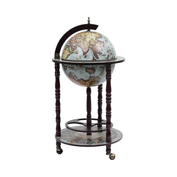 DCRAF Meuble à vin et spiritueux en bois deucalyptus Bleu