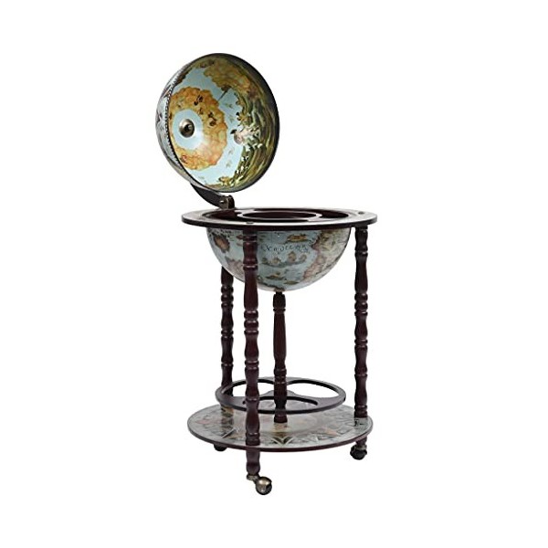 DCRAF Meuble à vin et spiritueux en bois deucalyptus Bleu