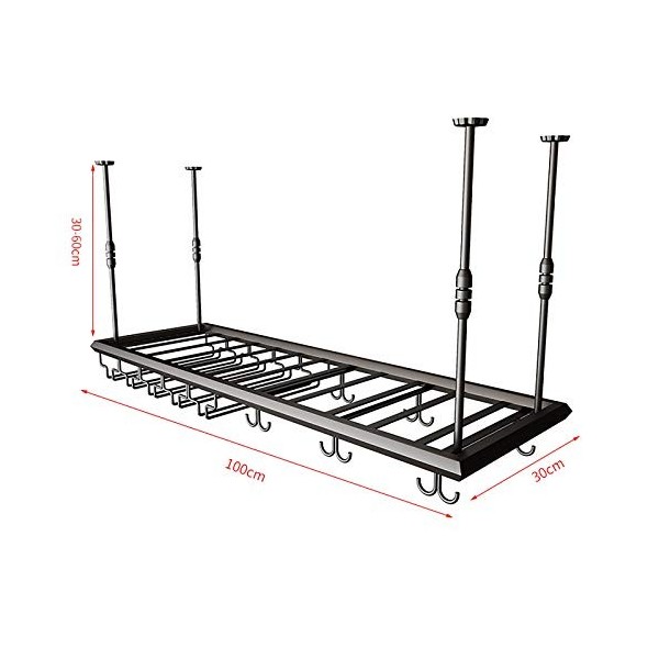 KARFRI Casier à vin Suspendu en métal, casier à Bouteilles de vin en Fer/casier à Verres à vin Suspendu, 2 Porte-gobelets, Ha