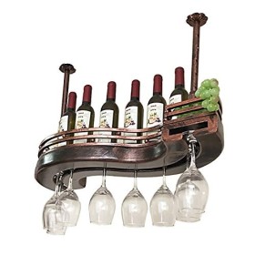 KARFRI Casier à vin Suspendu en Forme de S avec clôture Hauteur de flèche réglable Verre à vin Domestique à lenvers casier à