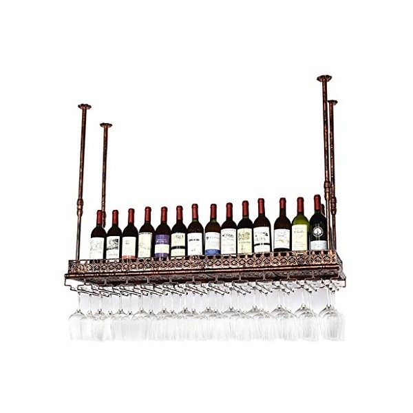 NufiyA casier à vin Casier à vin en métal/Porte-gobelet à vin Rouge Suspendu/Porte-Verre Suspendu à lenvers/Bar à la Maison 