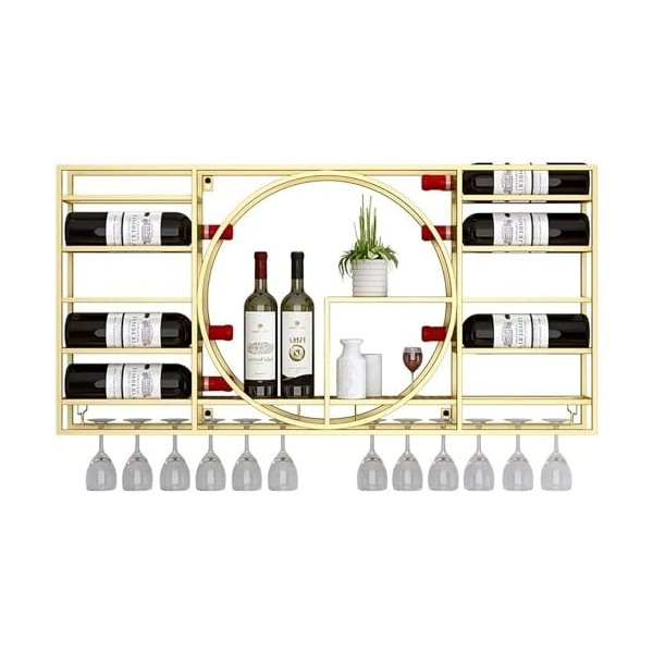 QLXHL Présentoir à vin Mural en Fer, casier à vin Mural pour Bouteilles de vin, Support à vin avec étagères, présentoir de St