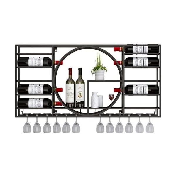 QLXHL Présentoir à vin Mural en Fer, casier à vin Mural pour Bouteilles de vin, Support à vin avec étagères, présentoir de St