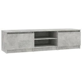 ARKEM Meuble TV Gris béton 140x40x35,5 cm Aggloméré,Table TV,Meuble TV,Ensemble Meuble TV
