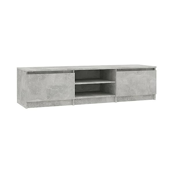 ARKEM Meuble TV Gris béton 140x40x35,5 cm Aggloméré,Table TV,Meuble TV,Ensemble Meuble TV