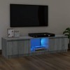 Keyur Meuble TV, Banc TV Buffet Bas Support de Télévision Meuble Télé Meuble TV avec lumières LED Sonoma Gris 120x30x35,5 cm