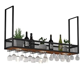 UsmAsk Casier à vin Casier à vin Fer Bar Cintre À Lenvers Porte-Verre À Vin Suspendu Armoire À Vin Rack Bar Décoration Suppo