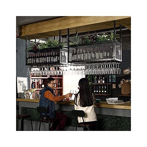 AARONG Casier à vin autoportant, casier à vin Mural, casier à vin Suspendu avec Support en Verre et étagère, Support à vin Mu