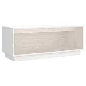 FAMIROSA Meuble TV Blanc 90x35x35 cm Bois de pin Massif