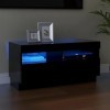 Maxspace TV Meuble, Meuble Tele, Meuble TV Chambre, Meuble TV IindustrielMeuble TV avec lumières LED Noir 80x35x40 cmConvient