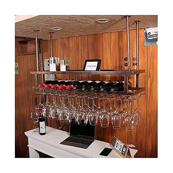 AARONG Casiers à vin autoportants Armoires Porte-vin Mural Casier à vin Suspendu avec Support en Verre et étagère, casiers à 